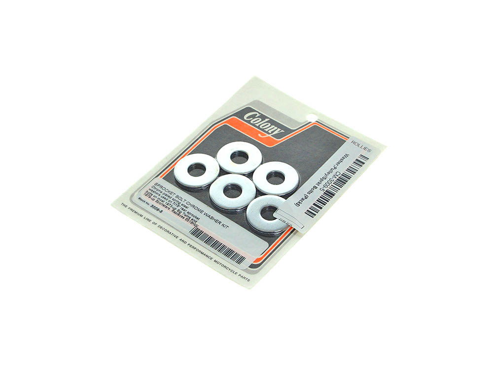 Colony Machine Rear Pulley / Sprocket Bolt Washers – Chrome.