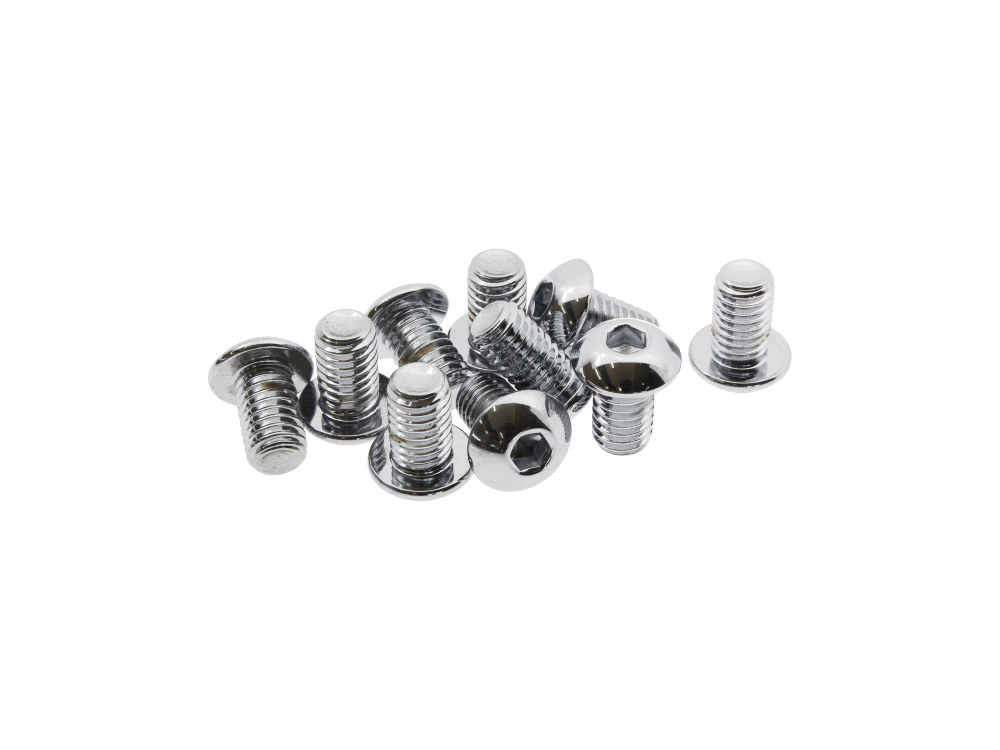 Colony Machine 3/8-16 x 5/8in. UNC Button Head Allen Bolts – Chrome. Pack 10.