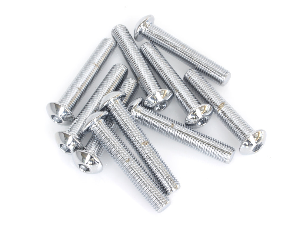 Colony Machine 5/16-24 x 1-3/4in. UNF Button Head Allen Bolts – Chrome. Pack 10.