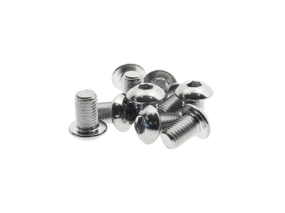 Colony Machine 5/16-24 x 1/2in. UNF Button Head Allen Bolts – Chrome. Pack 10.