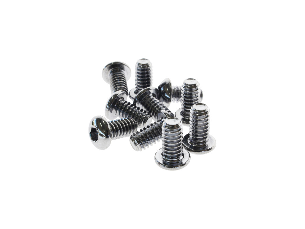 Colony Machine 1/4-20 x 1/2in. UNC Button Head Allen Bolts – Chrome. Pack 10.