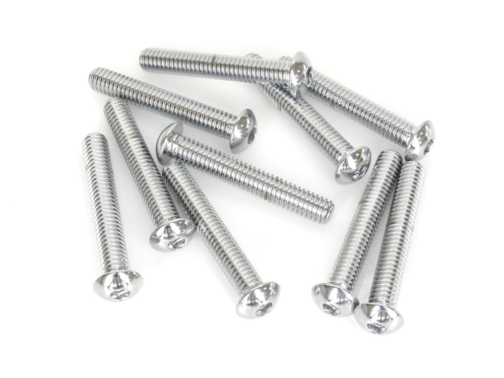 Colony Machine 5/16-18 x 2in. UNC Button Head Allen Bolts – Chrome. Pack 10.