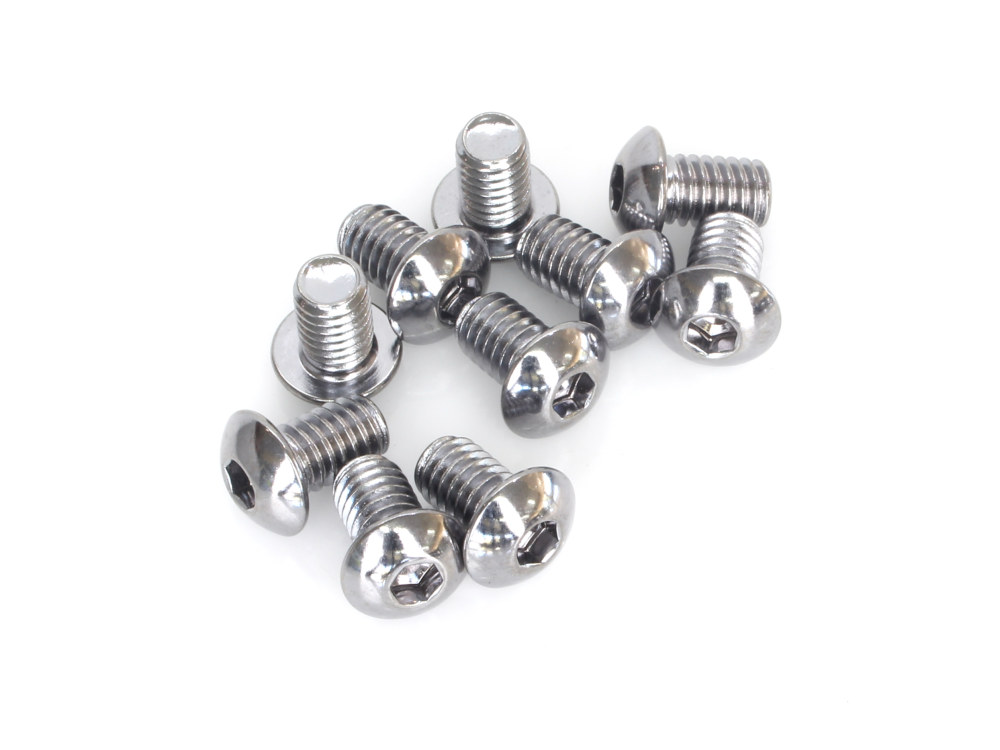 Colony Machine 5/16-18 x 1/2in. UNC Button Head Allen Bolts – Chrome. Pack 10.