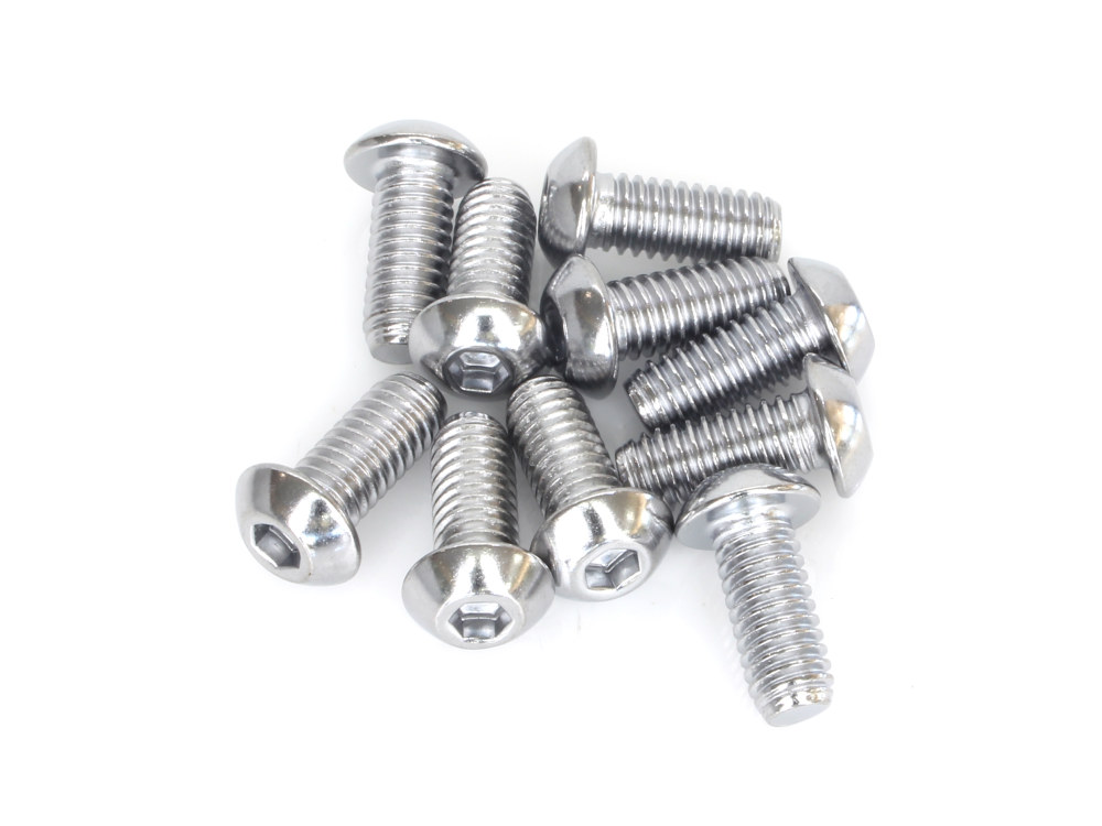 Colony Machine 5/16-18 x 3/4in. UNC Button Head Allen Bolts – Chrome. Pack 10.