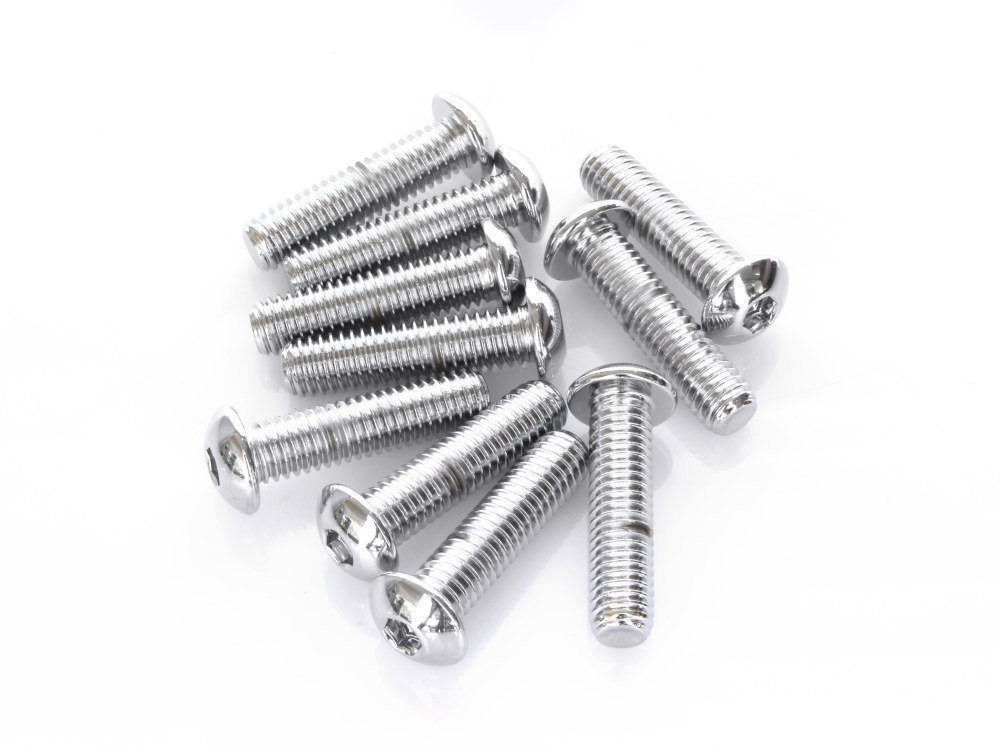 Colony Machine 3/8-16 x 1-1/2in. UNC Button Head Allen Bolts – Chrome. Pack 10.