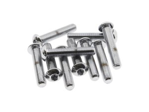 Colony Machine 1/4-28 x 1-1/4in. UNF Button Head Allen Bolts – Chrome. Pack 10. Colony Machine 1/4-28 x 1-1/4in. UNF Button Head Allen Bolts – Chrome. Pack 10.