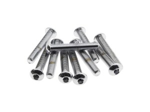 Colony Machine 1/4-28 x 1-1/2in. UNF Button Head Allen Bolts – Chrome. Pack 10. Colony Machine 1/4-28 x 1-1/2in. UNF Button Head Allen Bolts – Chrome. Pack 10.