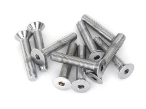 Colony Machine 5/16-24 x 1-3/4in. UNF Flat Head Allen Bolt – Chrome. Pack 10. Colony Machine 5/16-24 x 1-3/4in. UNF Flat Head Allen Bolt – Chrome. Pack 10.