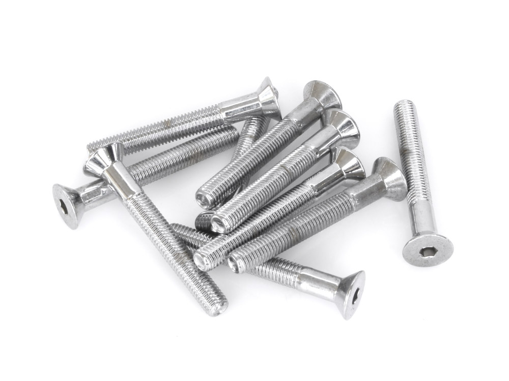 Colony Machine 1/4-28 x 2in. UNF Flat Head Allen Bolt – Chrome. Pack 10.