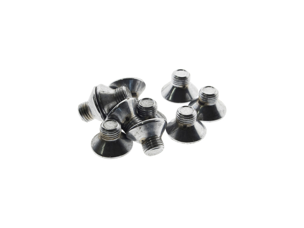 Colony Machine 3/8-24 x 1/2in. UNF Flat Head Allen Bolts – Chrome. Pack 10.
