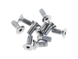 Colony Machine 3/8-24 x 1in. UNF Flat Head Allen Bolts – Chrome. Pack 10. Colony Machine 3/8-24 x 1in. UNF Flat Head Allen Bolts – Chrome. Pack 10.