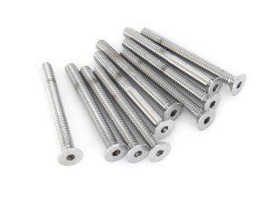 Colony Machine 1/4-20 x 2-1/2in. UNC Flat Head Allen Bolt – Chrome. Pack 10. Colony Machine 1/4-20 x 2-1/2in. UNC Flat Head Allen Bolt – Chrome. Pack 10.