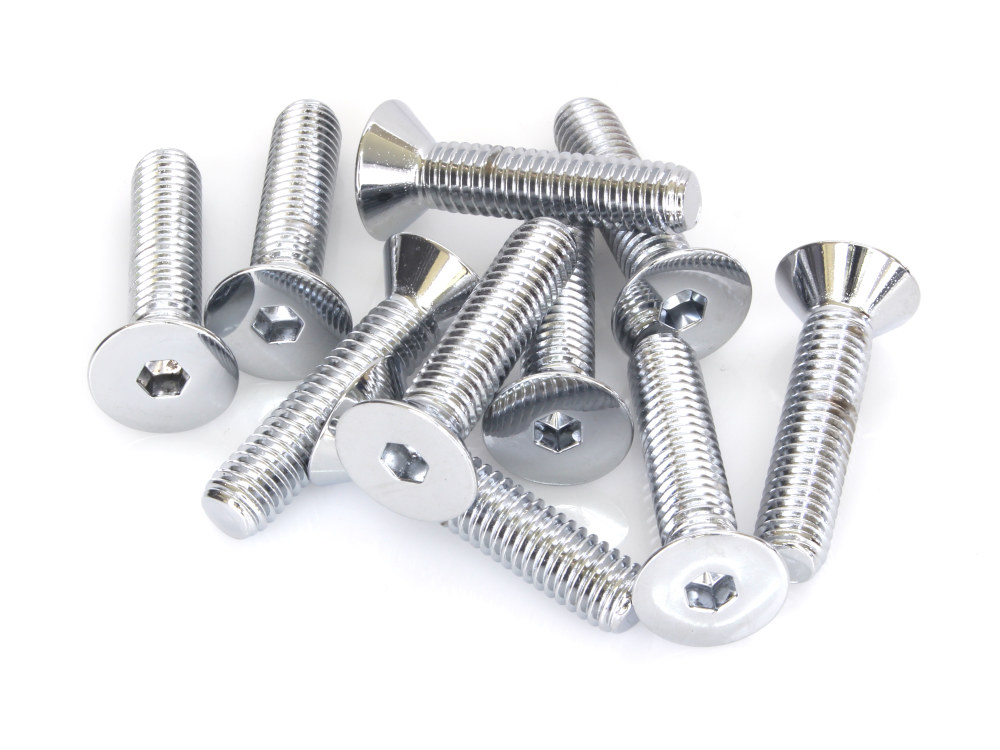 Colony Machine 3/8-16 x 1-3/4in. UNC Flat Head Allen Bolt – Chrome. Pack 10.