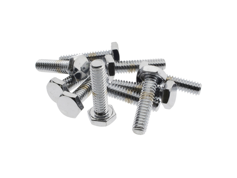 Colony Machine 1/4-20 x 1in. UNC Hex Head Bolts – Chrome. Pack 10.