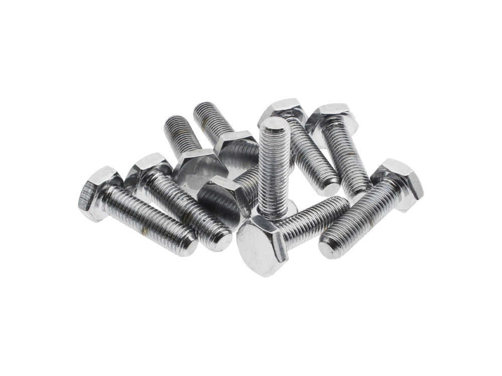 Colony Machine 1/4-28 x 7/8in. UNF Hex Head Bolts – Chrome. Pack 10.