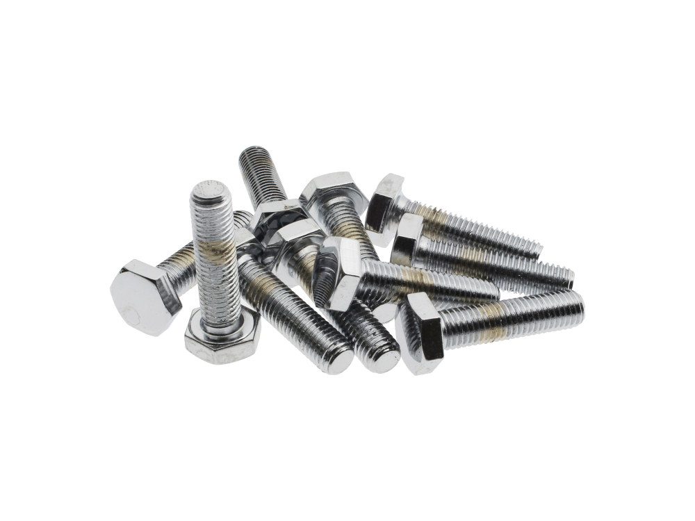 Colony Machine 1/4-28 x 1in. UNF Hex Head Bolts – Chrome. Pack 10.