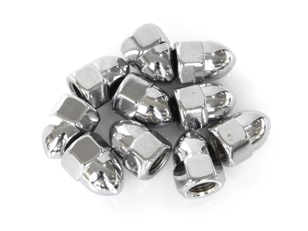 Colony Machine 3/8-24 UNF Acorn OEM Style Nuts – Chrome. Pack 10.