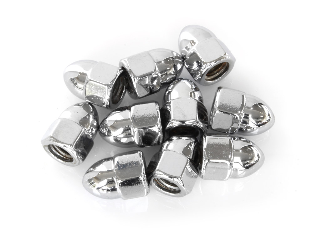 Colony Machine 5/16-18 UNC Acorn OEM Style Nuts – Chrome. Pack 10.
