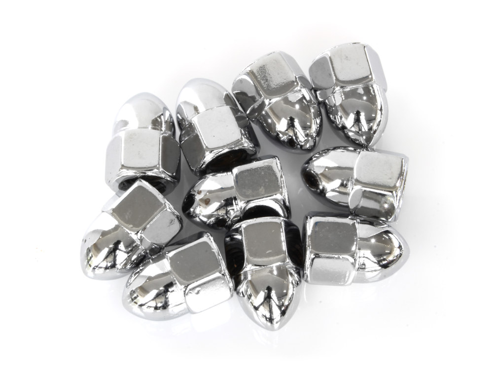 Colony Machine 3/8-16 UNC Acorn OEM Style Nuts – Chrome. Pack 10.