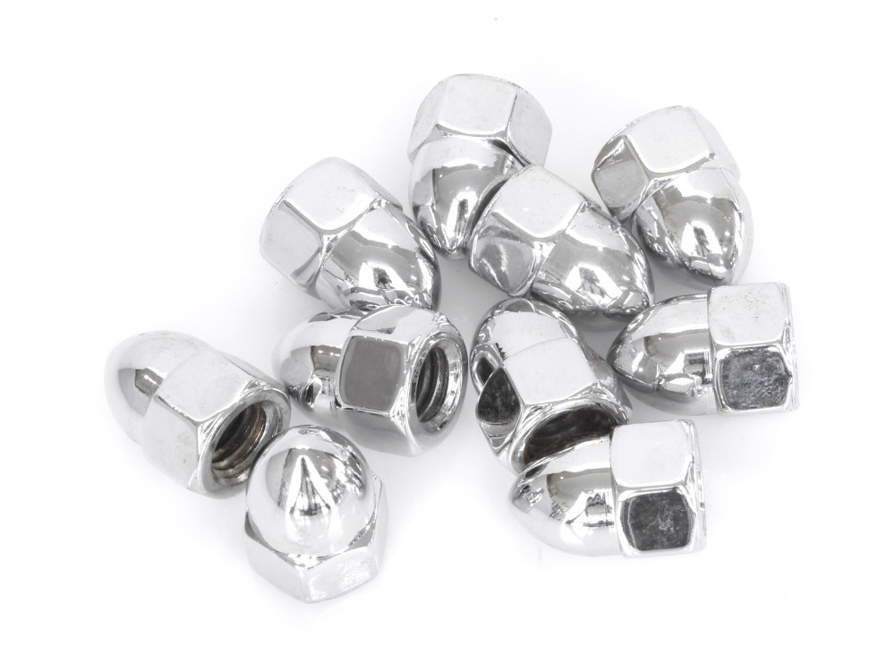Colony Machine 7/16-14 UNC Acorn OEM Style Nuts – Chrome. Pack 10.