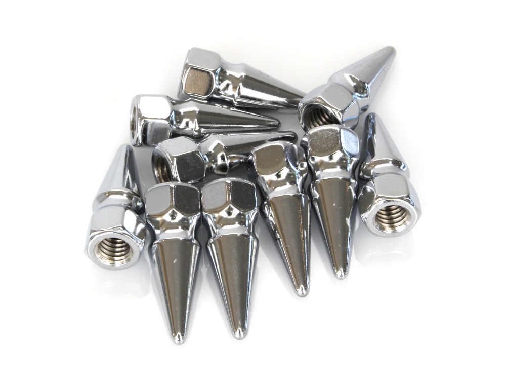 Colony Machine 3/8-16 Pike Nuts – Chrome. Pack 10.