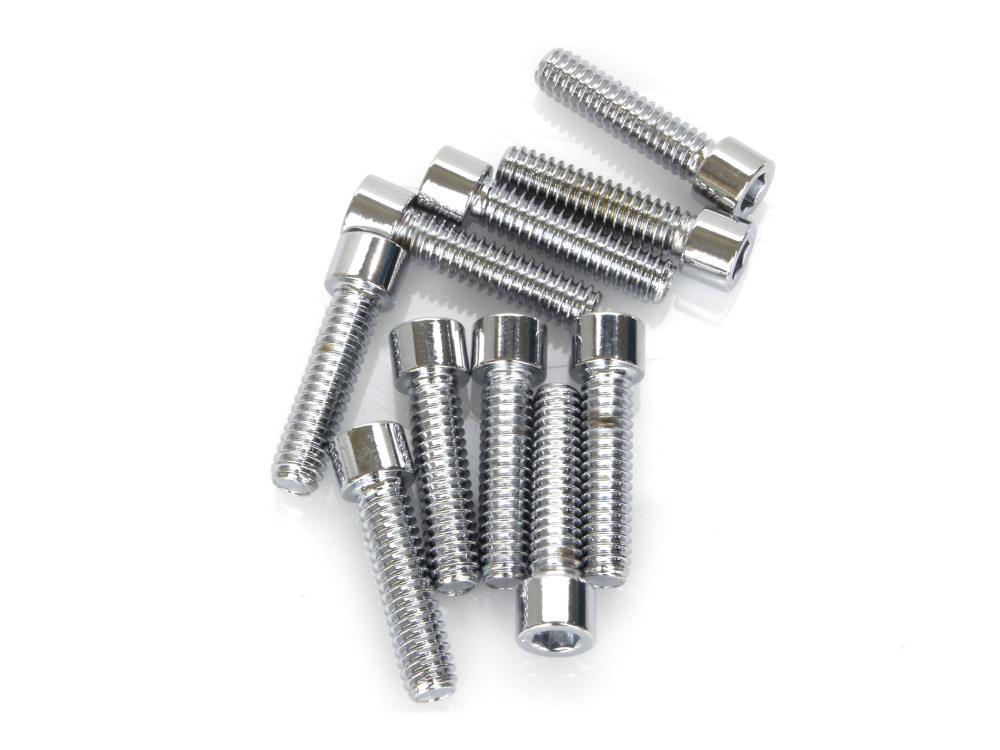 Colony Machine 1/4-20 x 1in. UNC Polished Socket Head Allen Bolts – Chrome. Pack 10.