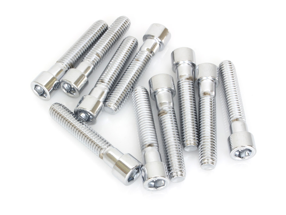Colony Machine 3/8-16 x 2in. UNC Polished Socket Head Allen Bolts – Chrome. Pack 10.