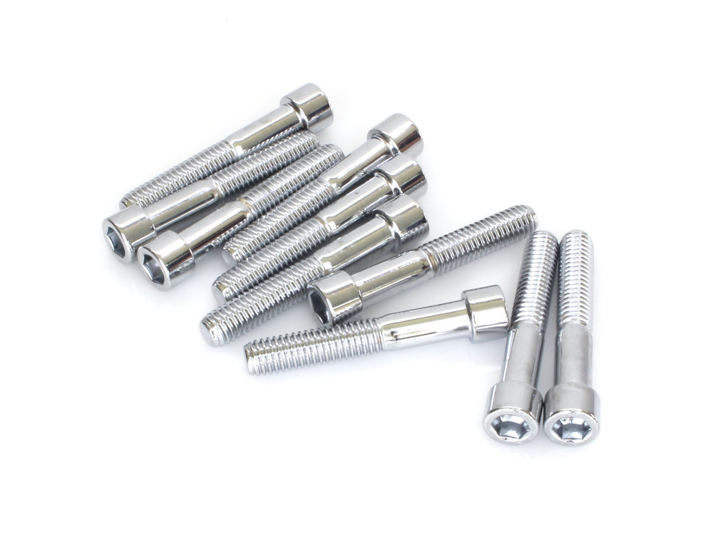 Colony Machine 3/8-16 x 2-1/4in. UNC Polished Socket Head Allen Bolts – Chrome. Pack 10.