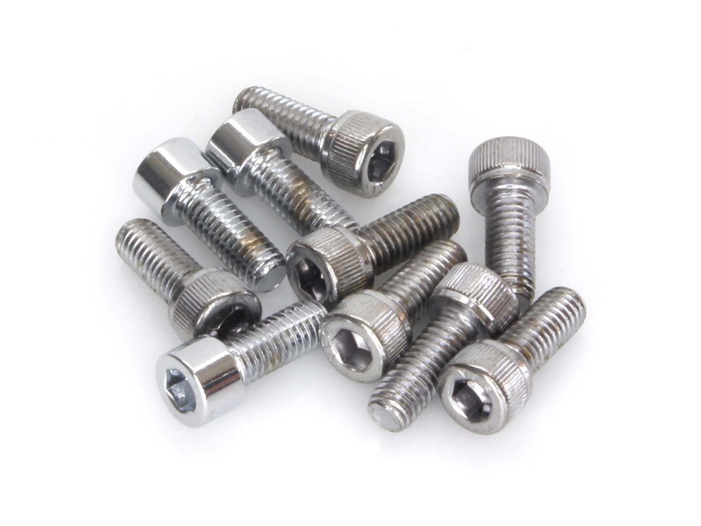Colony Machine 10-32 x 1/2in. UNF Polished Socket Head Allen Bolts – Chrome. Pack 10.