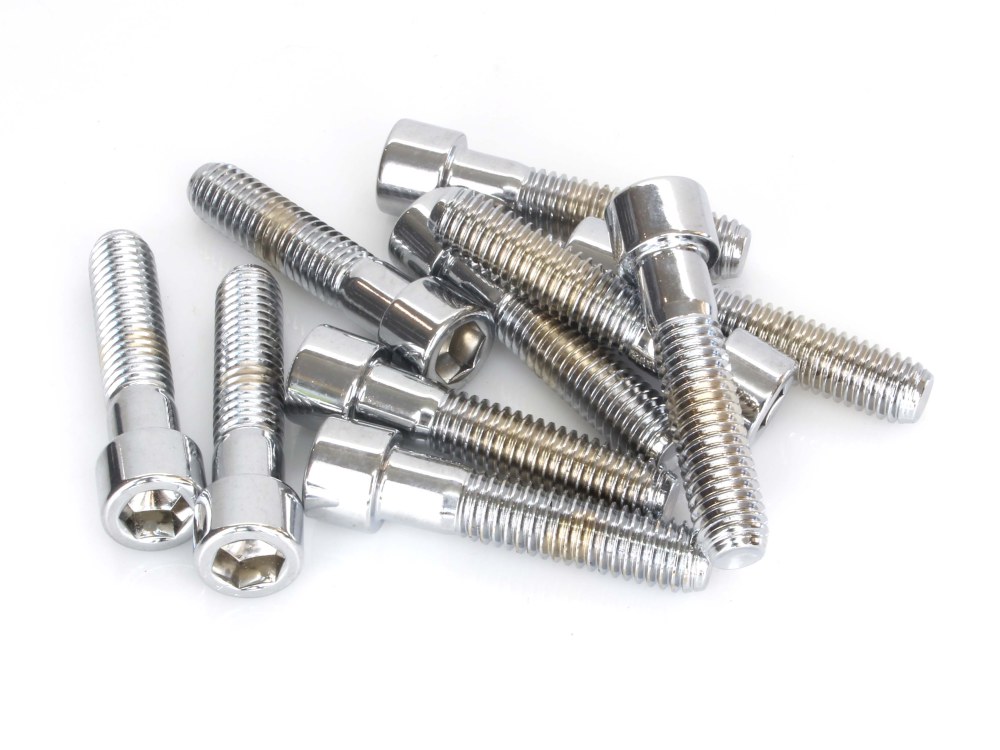Colony Machine 7/16-14 x 2in. UNC Polished Socket Head Allen Bolts – Chrome. Pack 10.