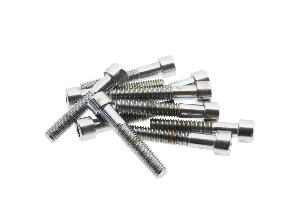Colony Machine 1/4-24 x 1-7/16in. UNF Polished Socket Head Allen Bolts – Chrome. Pack 10.