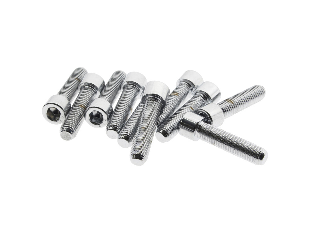 Colony Machine 1/4-28 x 1in. UNF Polished Socket Head Allen Bolts – Chrome. Pack 10.