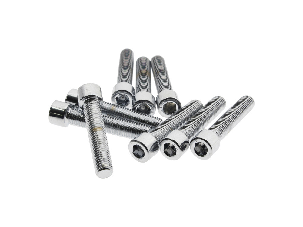 Colony Machine 1/4-28 x 1-1/4in. UNF Polished Socket Head Allen Bolts – Chrome. Pack 10.