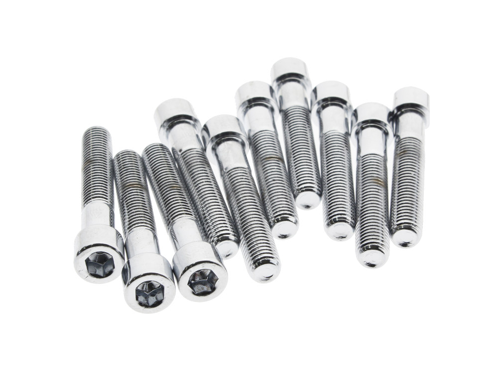 Colony Machine 1/4-28 x 1-1/2in. UNF Polished Socket Head Allen Bolts – Chrome. Pack 10.
