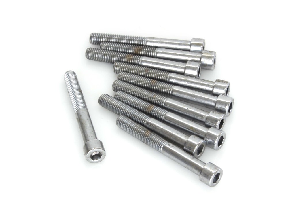 Colony Machine 1/4-28 x 2in. UNF Polished Socket Head Allen Bolts – Chrome. Pack 10.