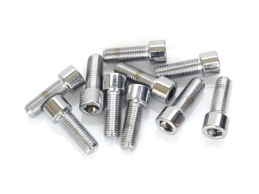 Colony Machine 5/16-24 x 7/8in. UNF Polished Socket Head Allen Bolts – Chrome. Pack 10.