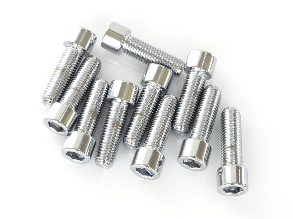 Colony Machine 5/16-24 x 1in. UNF Polished Socket Head Allen Bolts – Chrome. Pack 10.