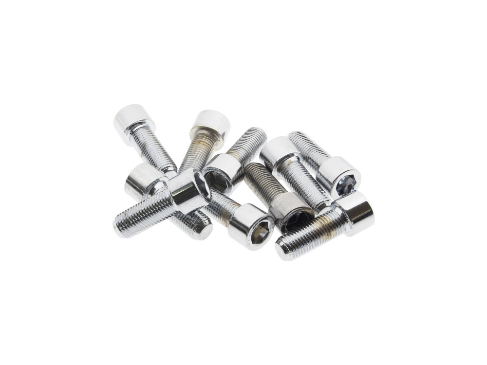 Colony Machine 3/8-24 x 1in. UNF Polished Socket Head Allen Bolts – Chrome. Pack 10.
