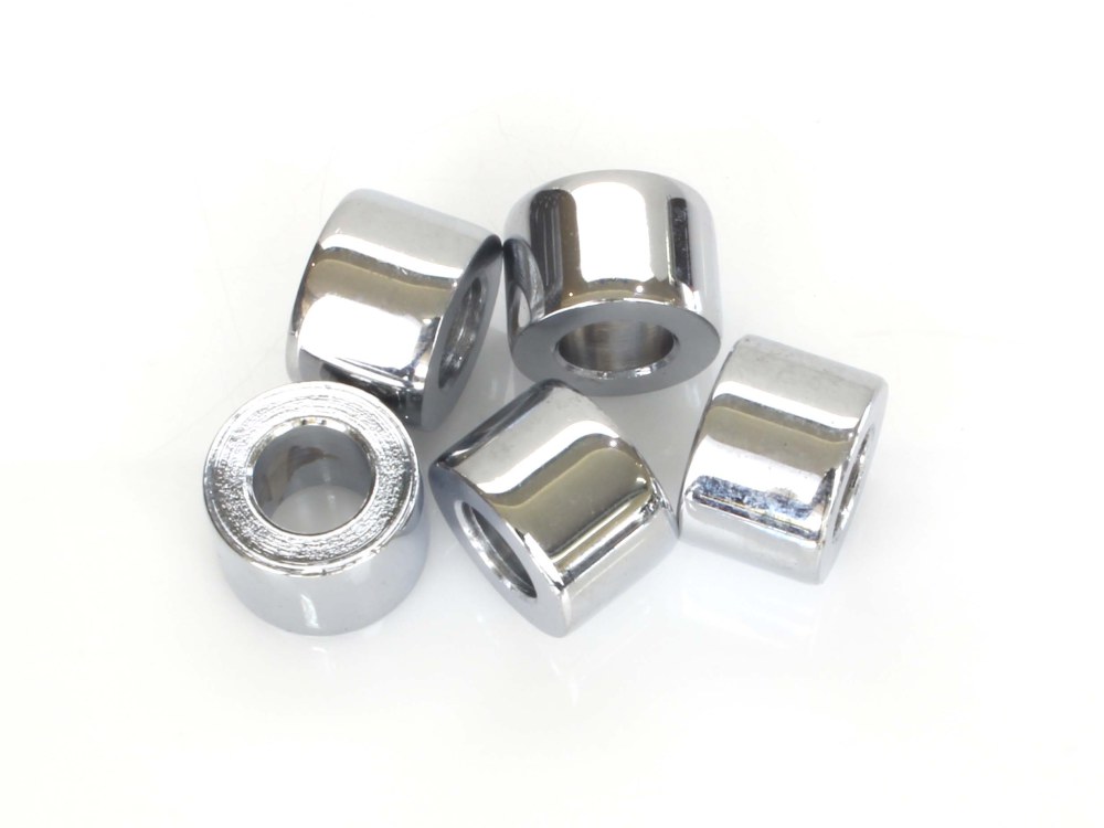 Colony Machine 3/8in. ID x 1/2in. Wide Steel Spacers – Chrome. Pack 5.