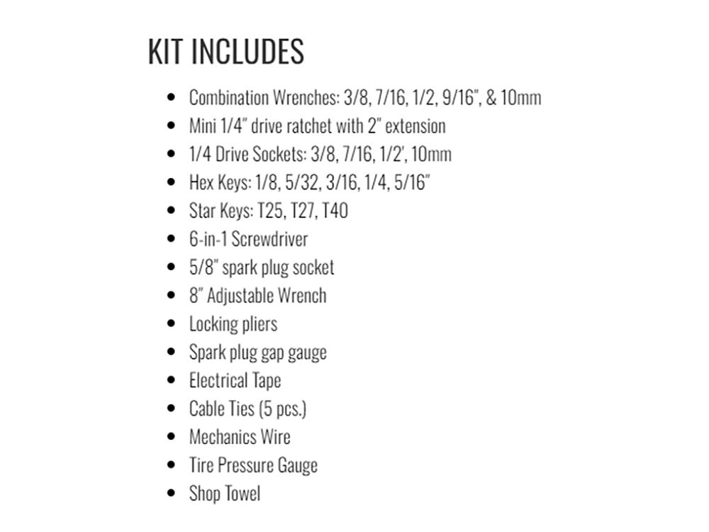 Cruz Tools RoadTech Teardrop Tool Kit for Harley-Davidson Motorcycles