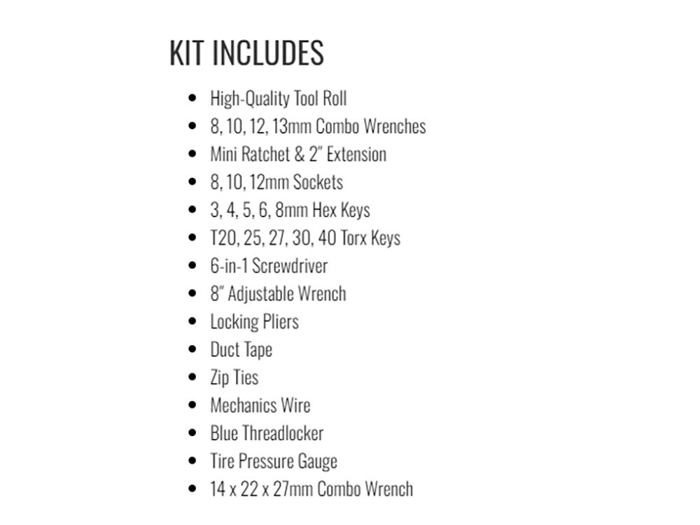 Tool Kit; RoadTech TR2 for Triumph