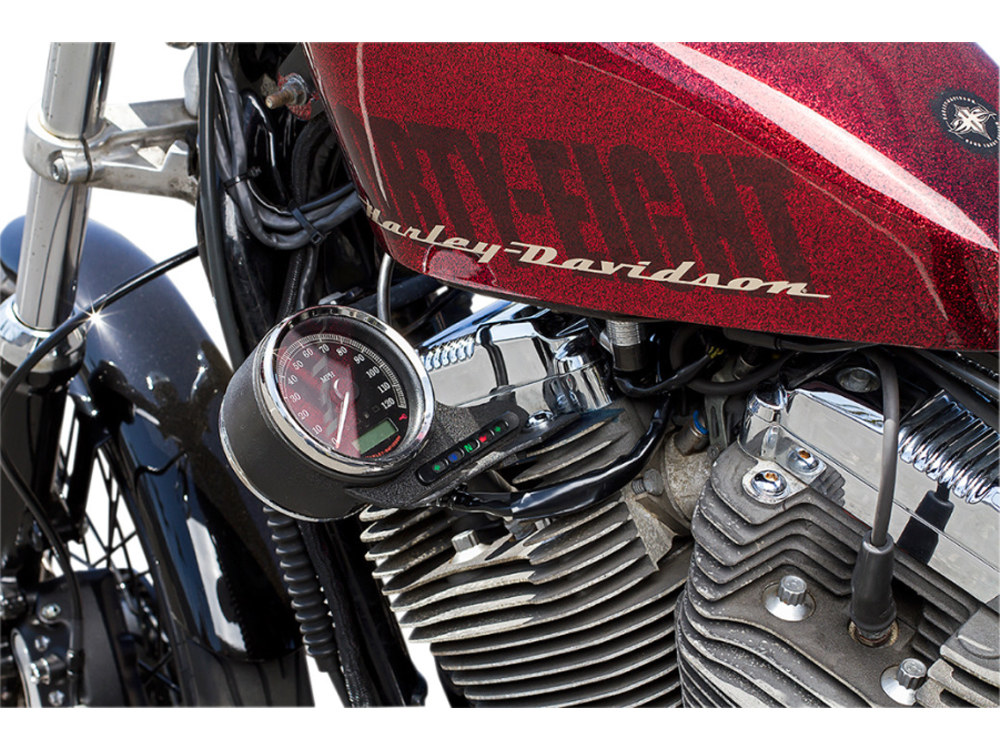 Cycle Visions Speedo Relocation Kit – Black. Fits Sportster 1989-2021.