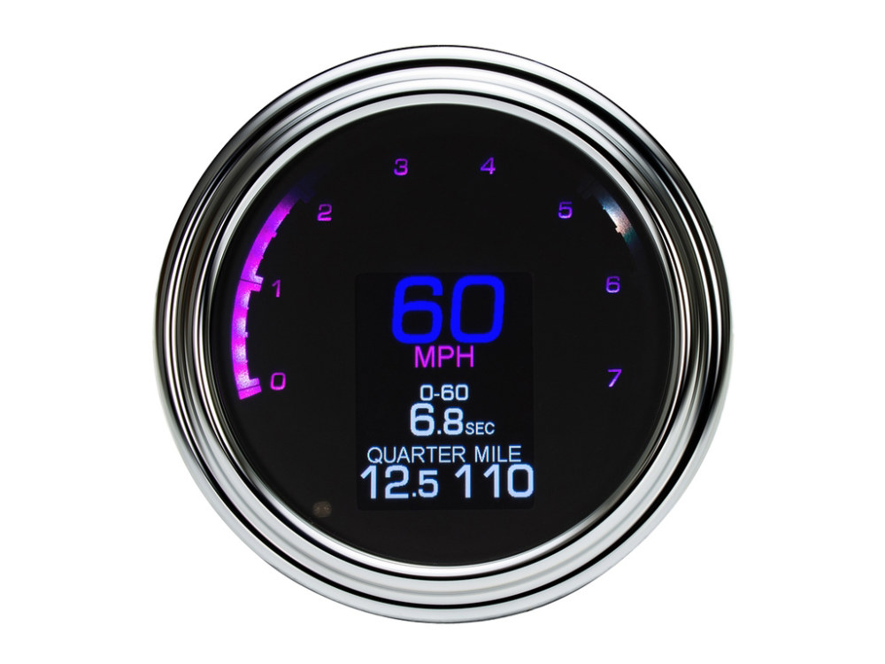 Dakota Digital 4-1/2in. Tank Mount KPH Speedometer with Tachometer – Chrome. Fits Big Twin 1936-2003.