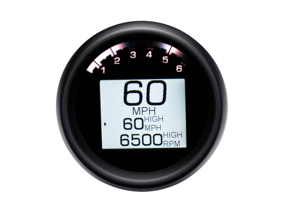 Dakota Digital 3-3/8in. Round KPH Speedometer with Tachometer – Black. Fits Dyna 2004-2011 & Sportster 2004-2013.