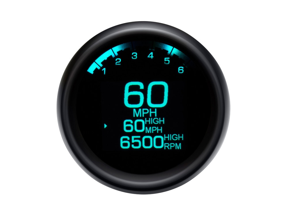 Dakota Digital 3-3/8in. Round KPH Speedometer with Tachometer – Black. Fits Softail Fat Bob 2018up, Sportster 2014-2021, Dyna Street Bob, Low Rider & Wide Glide 2012-2017 & Softail Breakout, Rocker & Black Line 2011-2017.