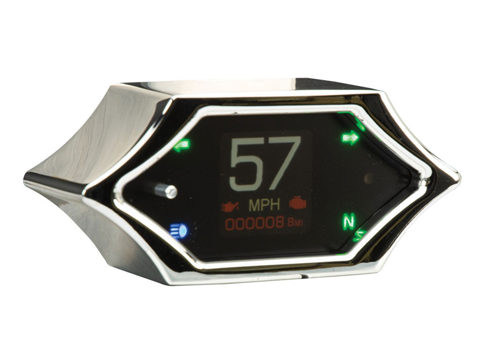 Dakota Digital 4-1/2in. x 2in. Spike KPH Speedometer – Chrome