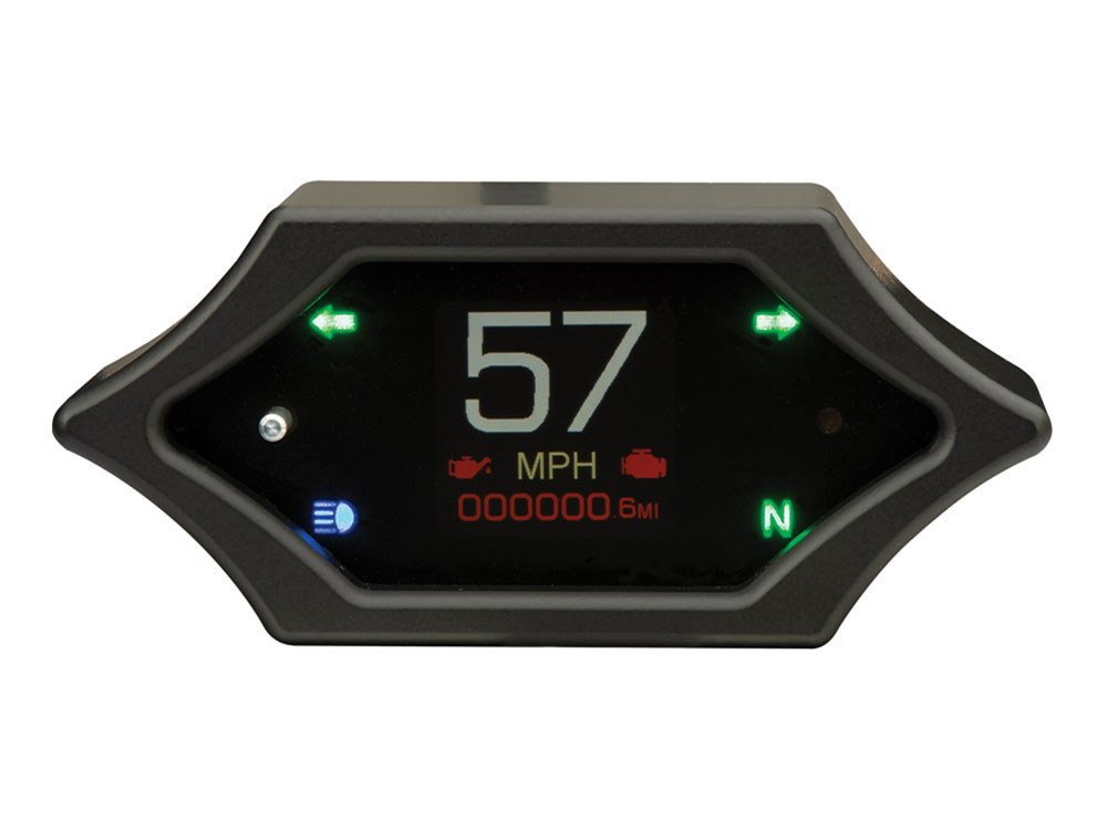 Dakota Digital 4-1/2in. x 2in. Spike KPH Speedometer – Black