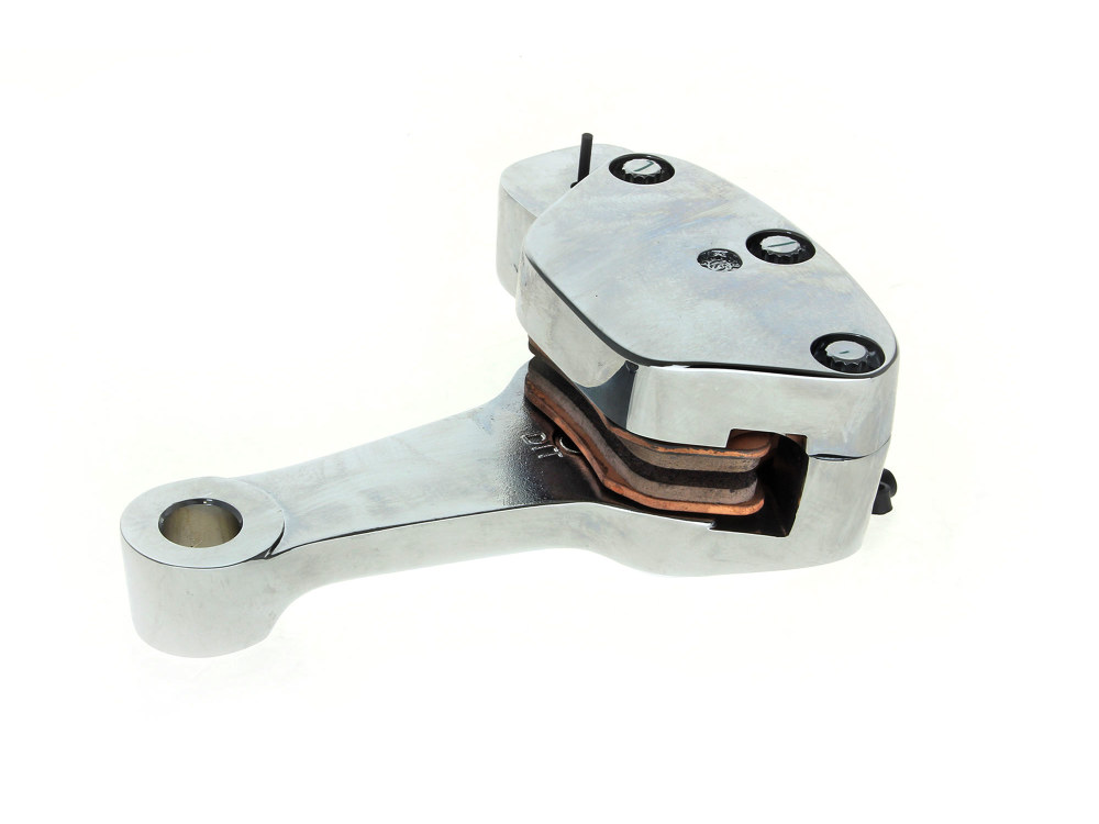 Daytona JAPAN Right Hand Rear 4 Piston Caliper & Mounting Bracket – Chrome. Fits Softail 2000-2007.