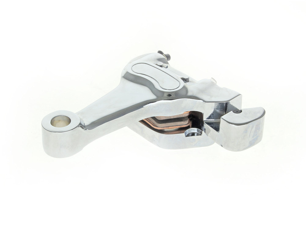 Daytona JAPAN Right Hand Rear 4 Piston Caliper & Mounting Bracket – Chrome. Fits Softail 2000-2007.
