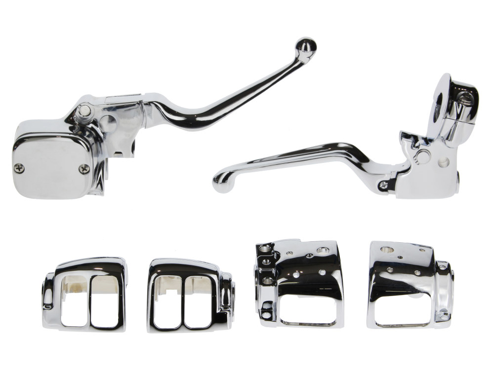 Daytona JAPAN Handlebar Control Kit – Chrome. Fits Most Dual Disc Big Twin & Sportster 1996-2011.